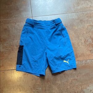 Puma Men's Blue and Black Athletic Shorts